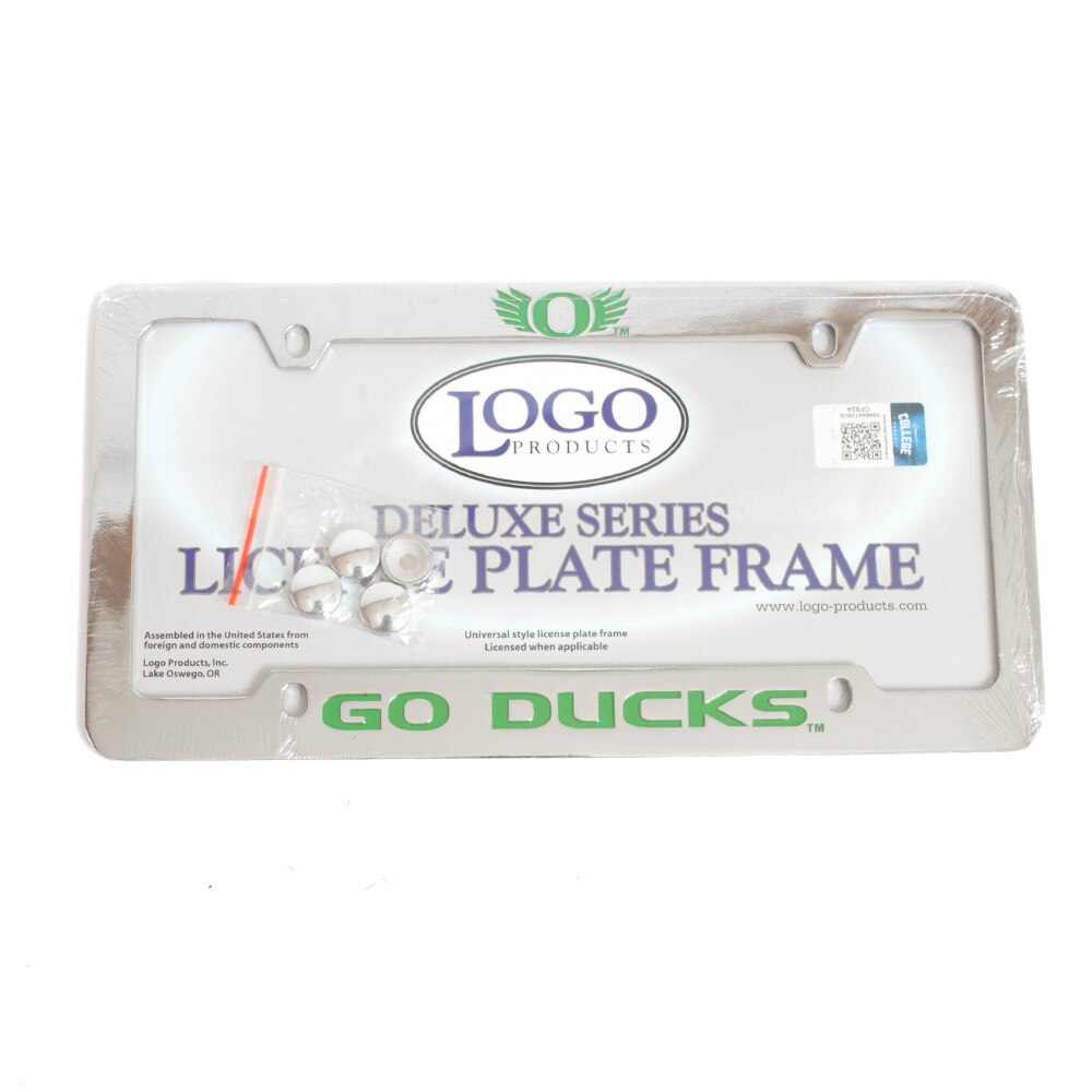 Deluxe, Classic Oregon O, O Wings, Go Ducks, Metal, License Frame